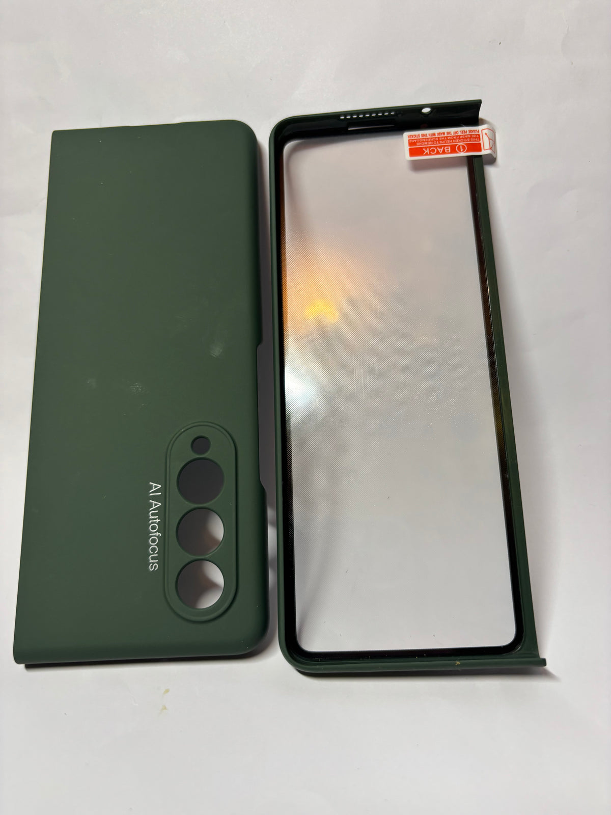 📱 Coque intégrale 360° Samsung Galaxy Z Fold 3 – Verre trempé intégré – Vert nuit