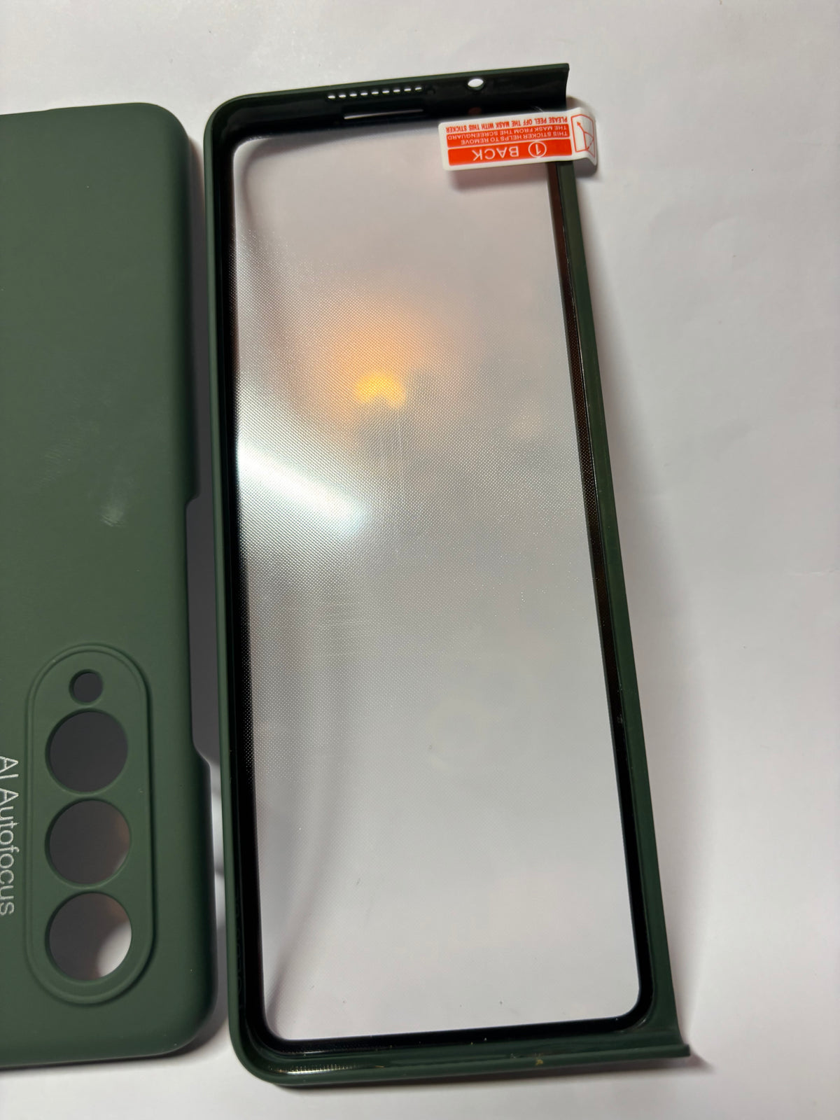📱 Coque intégrale 360° Samsung Galaxy Z Fold 3 – Verre trempé intégré – Vert nuit