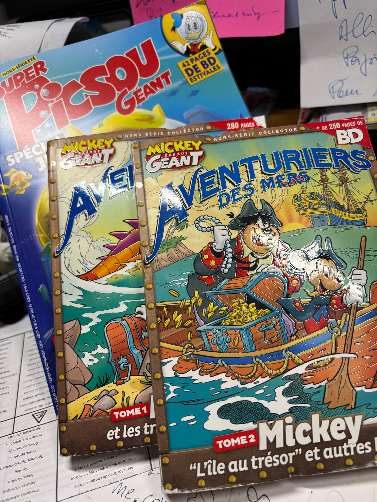 📚 LOT DE 3 GROSSES BD DISNEY MICKEY &amp; PICSOU – ÉTAT NEUF