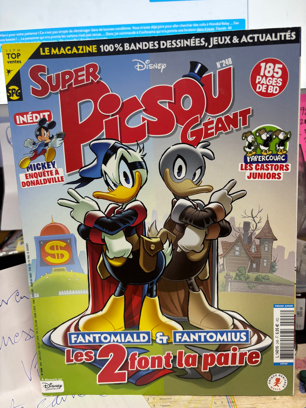 LOT DE 2 GROS ALBUMS PICSOU DISNEY – 415 PAGES DE BD TOUT EN COULEUR !