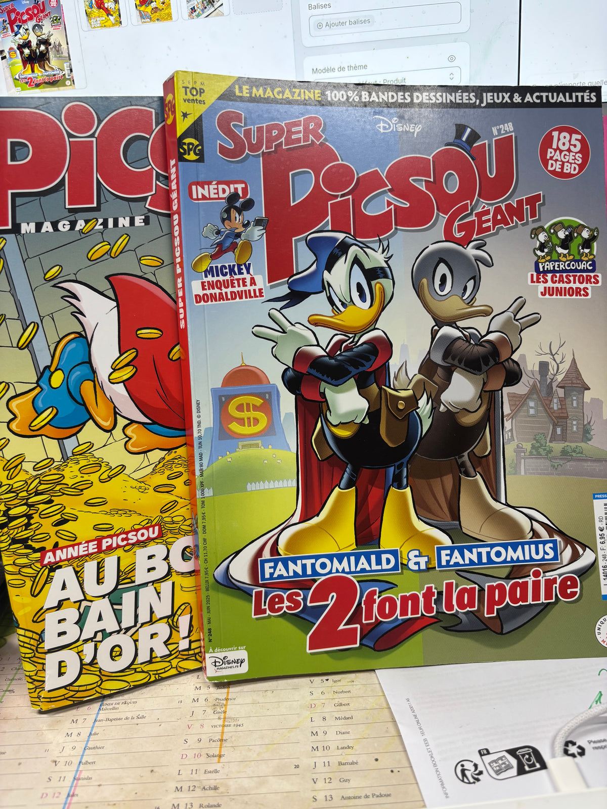 LOT DE 2 GROS ALBUMS PICSOU DISNEY – 415 PAGES DE BD TOUT EN COULEUR !