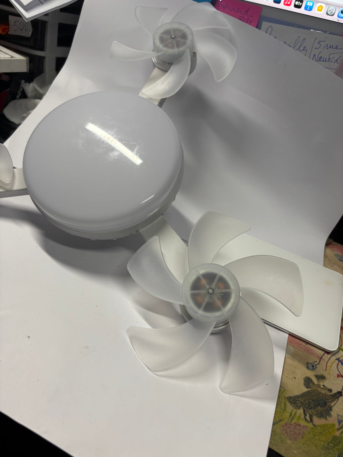 Ventilateur plafonnier LED E27 F3+ – 3 moteurs – 3 têtes orientables