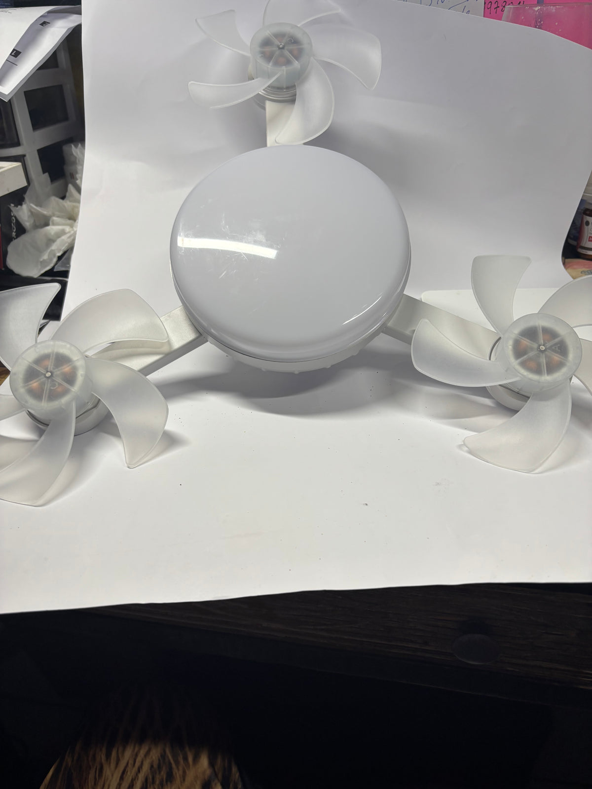 Ventilateur plafonnier LED E27 F3+ – 3 moteurs – 3 têtes orientables