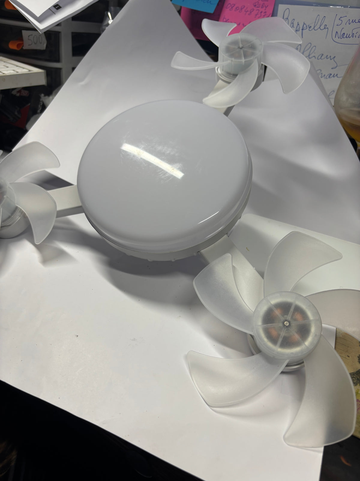 Ventilateur plafonnier LED E27 F3+ – 3 moteurs – 3 têtes orientables