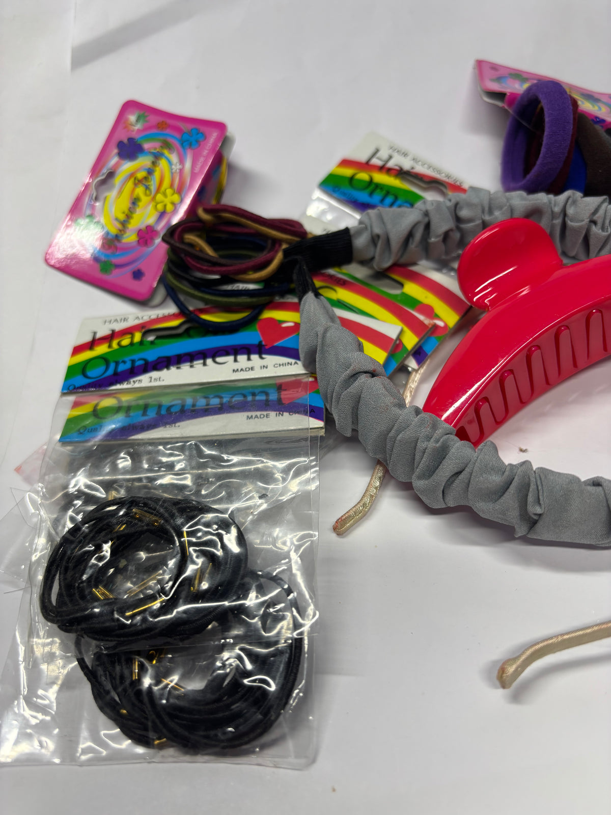 Lot de 11 accessoires pour cheveux – élastiques, serre-têtes et pince