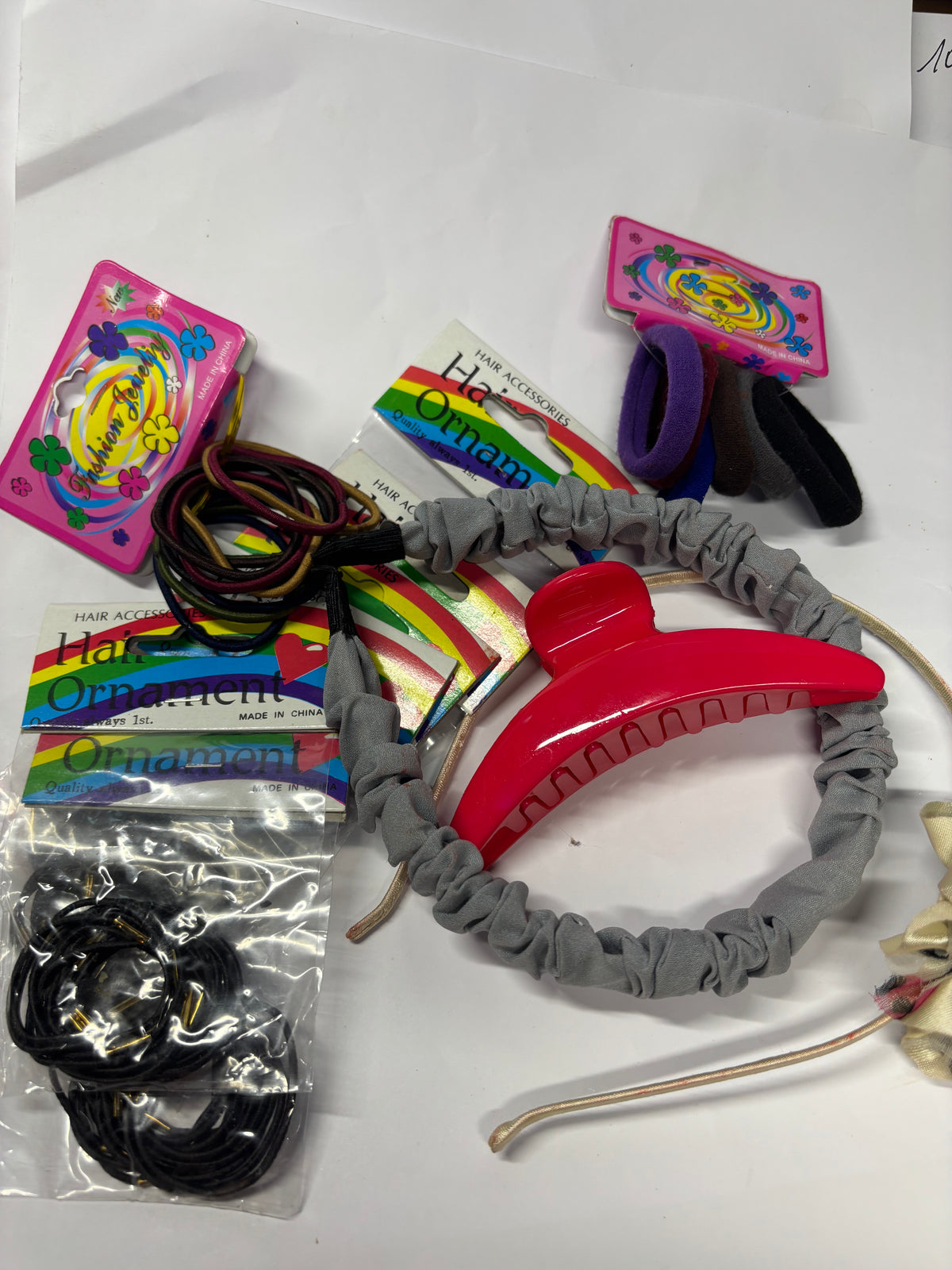 Lot de 11 accessoires pour cheveux – élastiques, serre-têtes et pince
