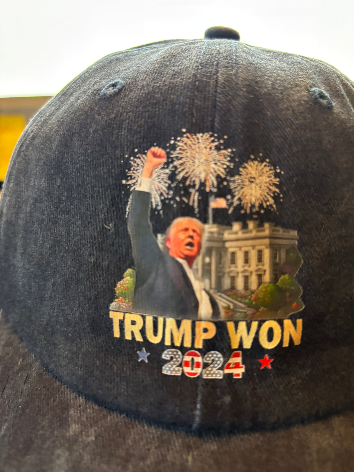 CASQUETTE GRISE « TRUMP WON 2024 » – STYLE VINTAGE AMÉRICAIN