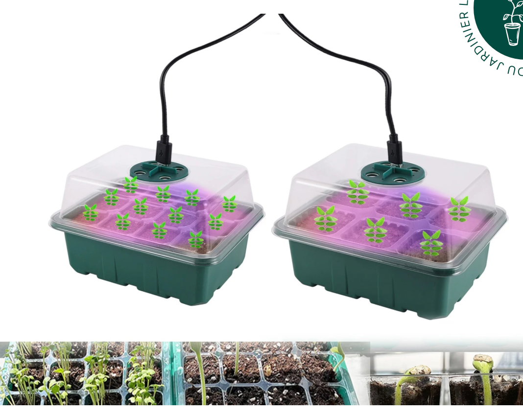 MINI SERRE POUR SEMIS AVEC ÉCLAIRAGE LED –