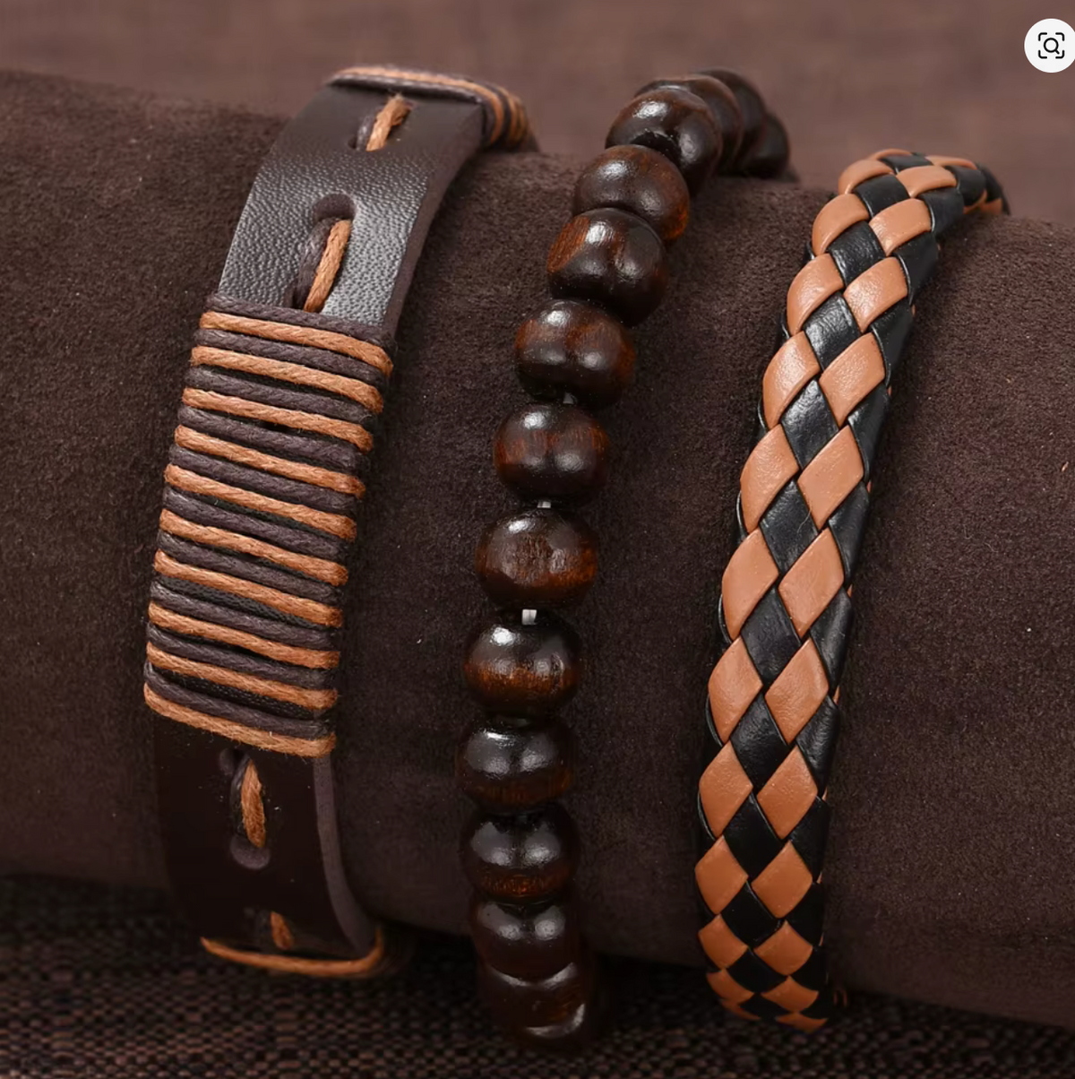Montre homme + trois bracelets cuir