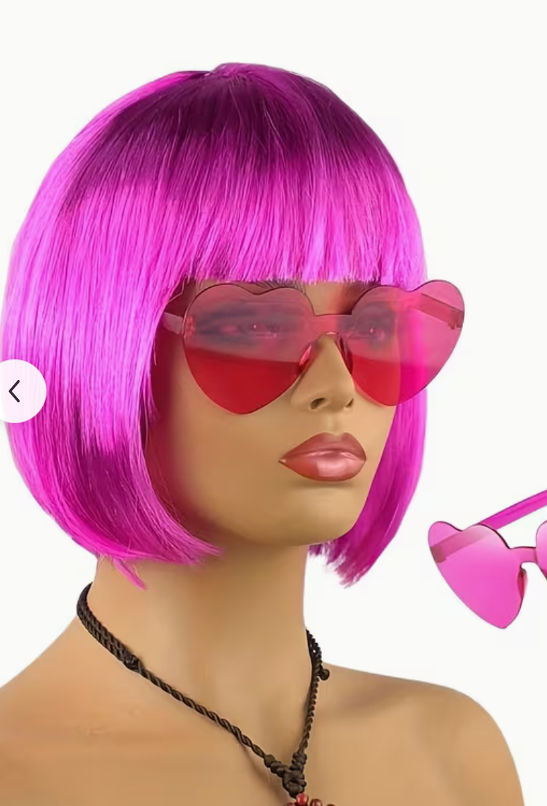 Perruque rose/rouge