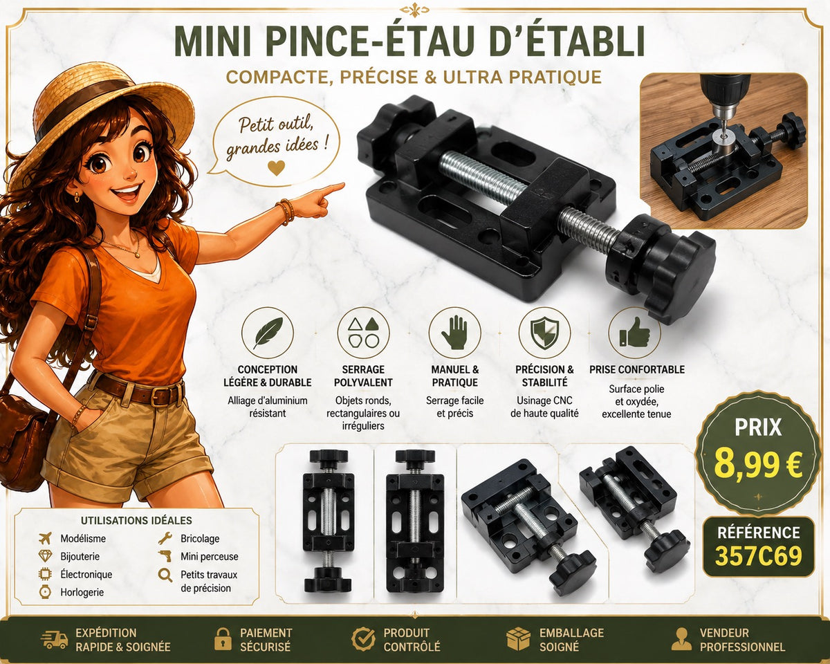 ✨ MINI PINCE-ÉTAU D’ÉTABLI – COMPACTE, PRÉCISE & ULTRA PRATIQUE ✨