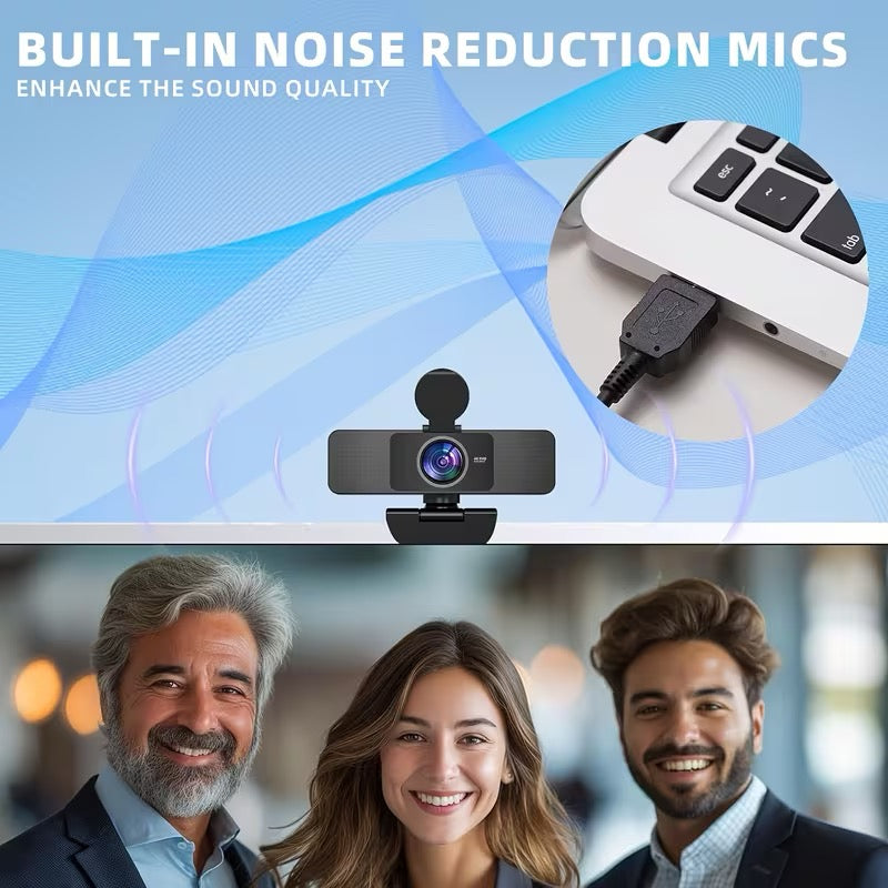 WEBCAM 4K ULTRA HD – AUTOFOCUS – MICRO INTÉGRÉ – CACHE CONFIDENTIALITÉ