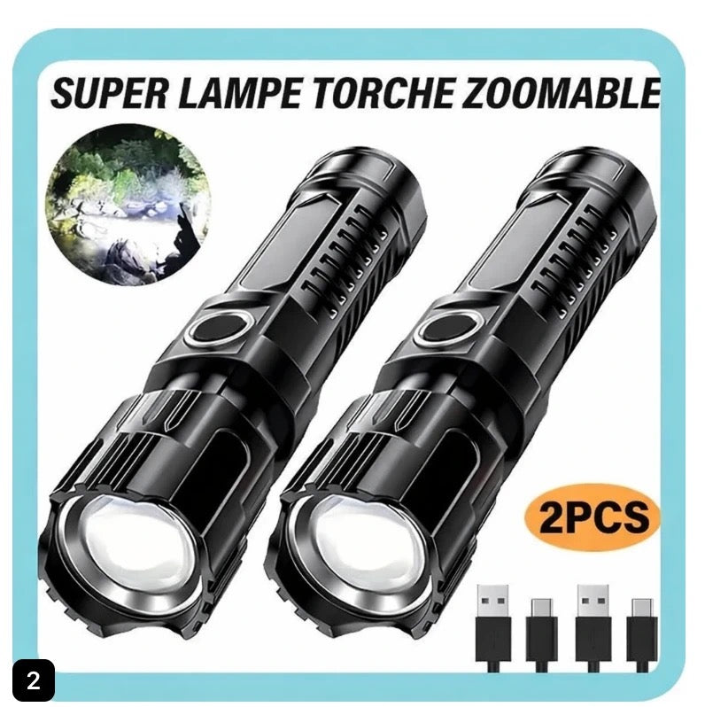 2 super zoombare USB-Taschenlampen