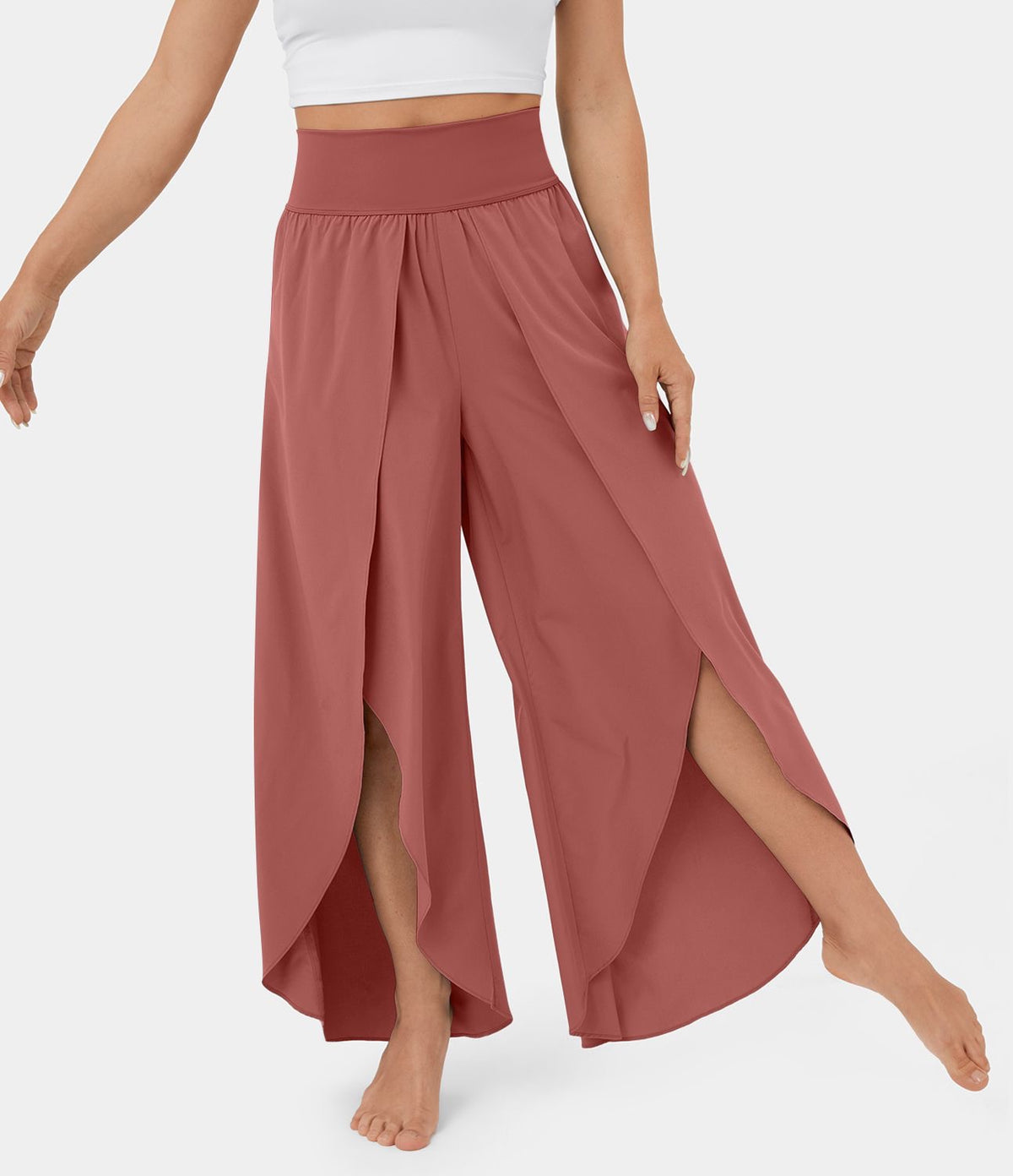 🌸 PANTALON-JUPE HALARA COLORIS BRIQUE – TAILLE L 🌸
