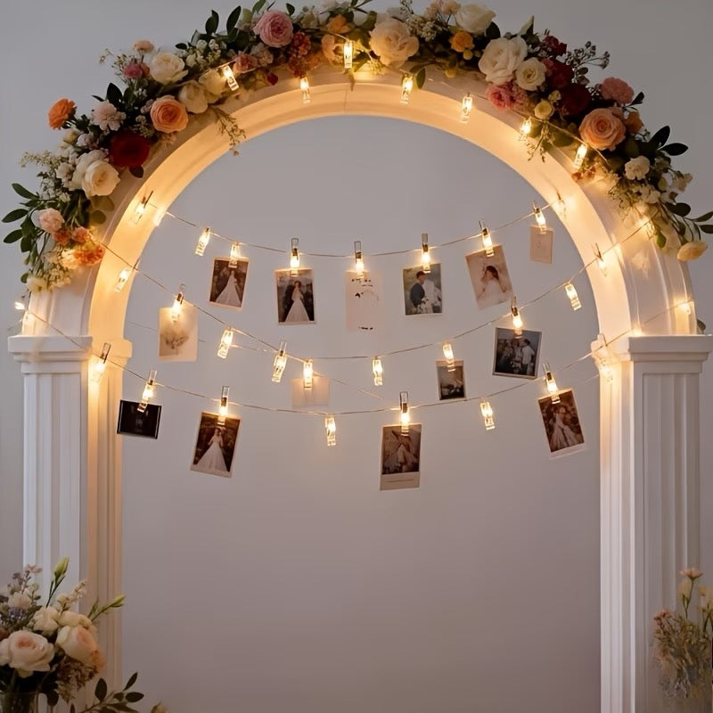✨ Guirlande lumineuse à photos – 40 LED &amp; 40 mini pinces ✨