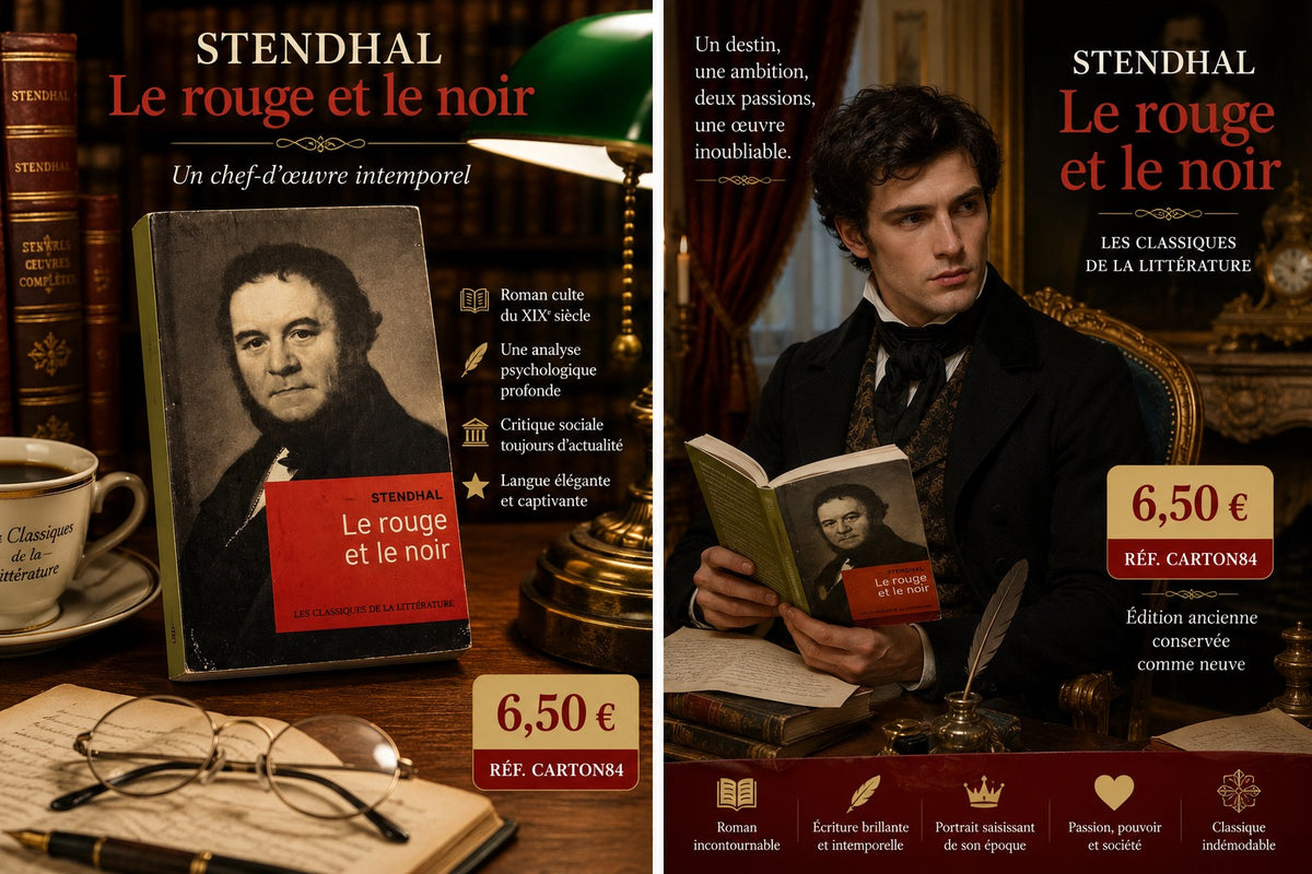 📚 STENDHAL – Le Rouge et le Noir – Édition ancienne – Comme neuf