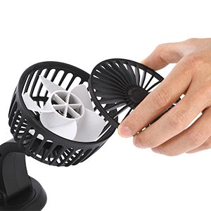 🌬️ Ventilateur USB Double Tête 5V – Voiture, Camping-car, Bureau &amp; Maison – Rotation 360° – 3 vitesses