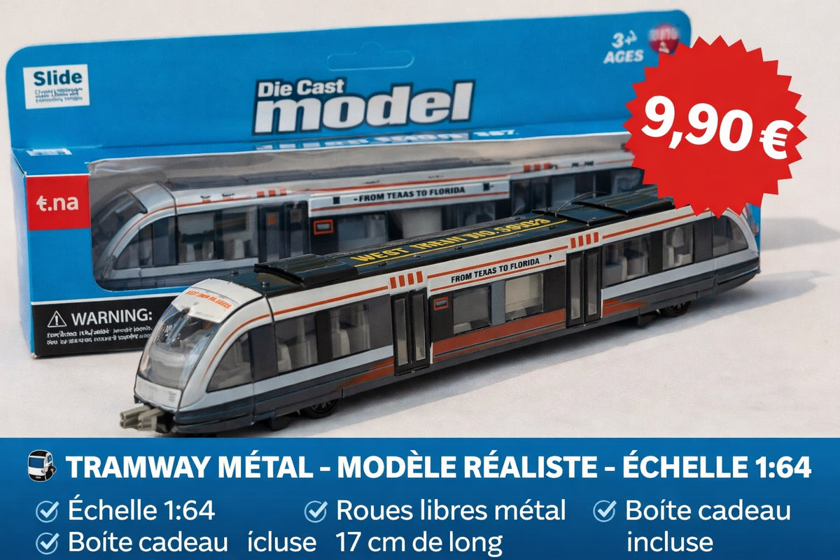 TRAMWAY MÉTAL – MODÈLE RÉALISTE – ÉCHELLE 1:64