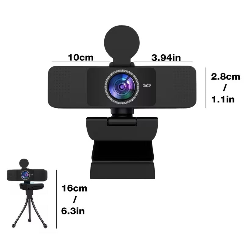 WEBCAM 4K ULTRA HD – AUTOFOCUS – MICRO INTÉGRÉ – CACHE CONFIDENTIALITÉ