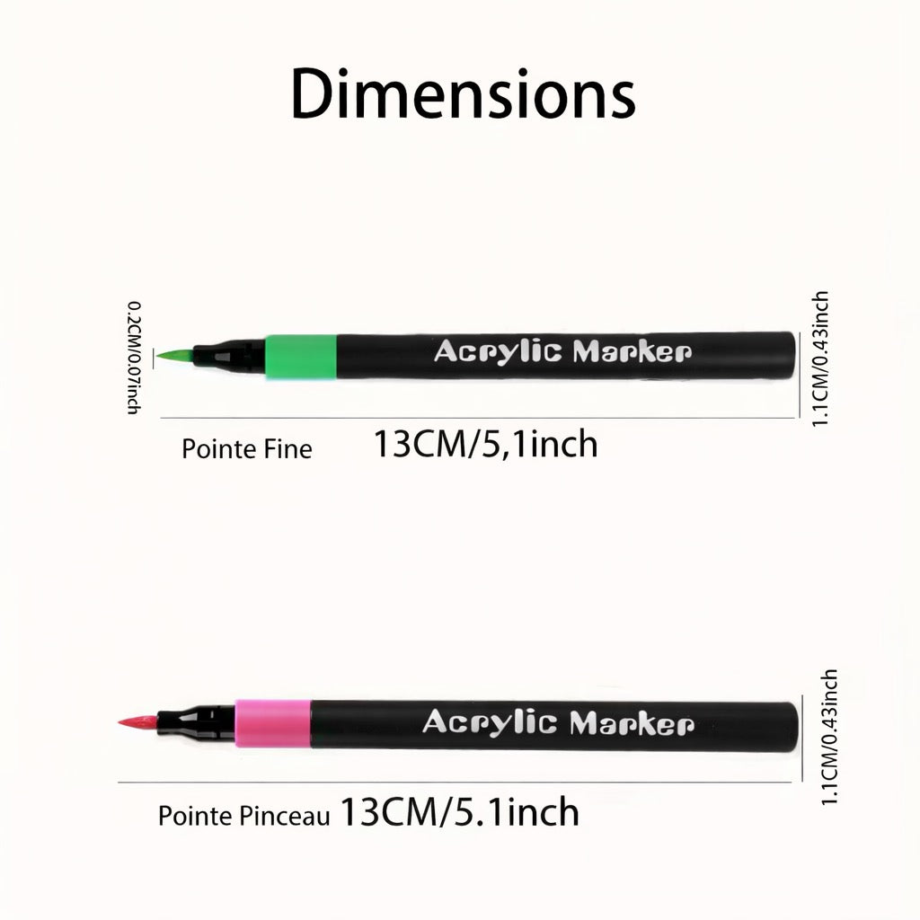 Marqueurs de Peinture Acrylique – 60 Couleurs