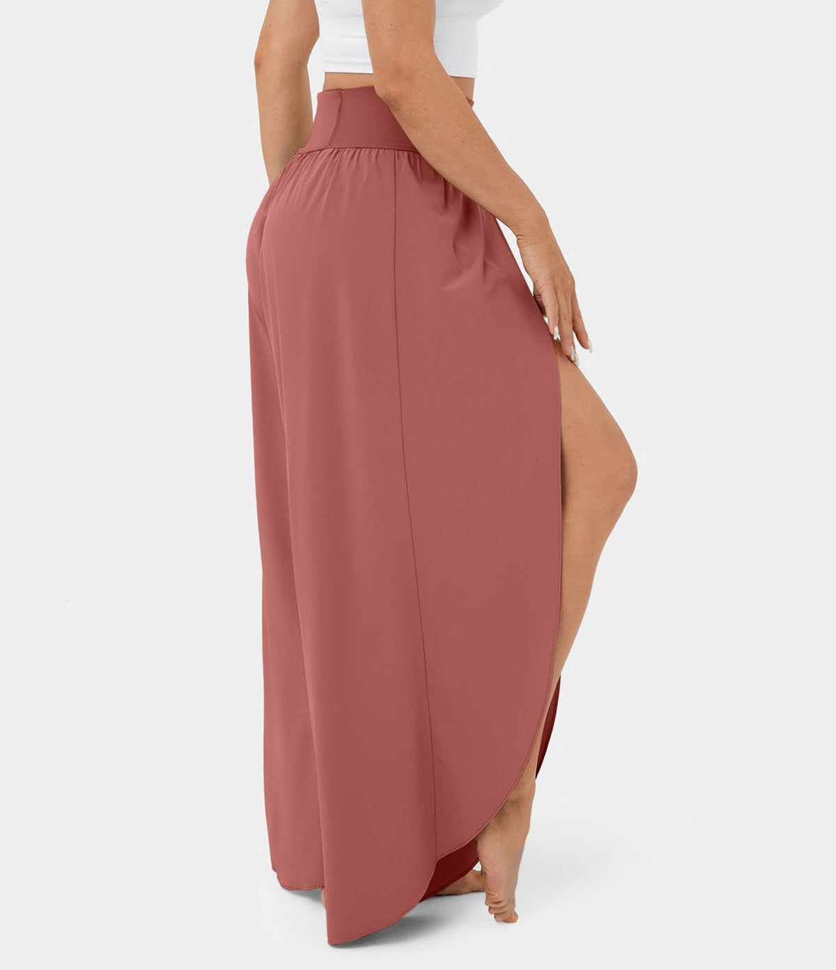 🌸 PANTALON-JUPE HALARA COLORIS BRIQUE – TAILLE L 🌸