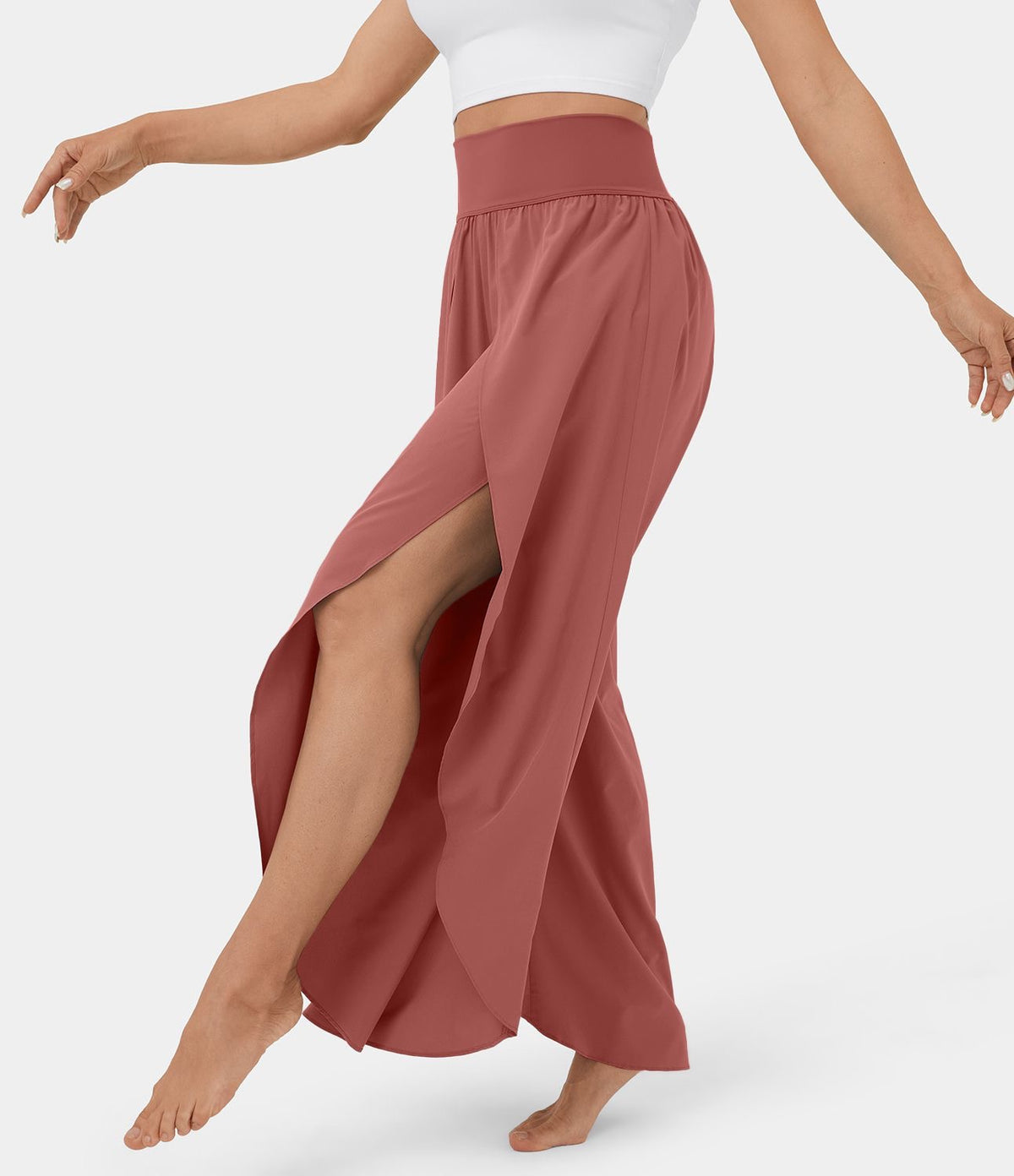 🌸 PANTALON-JUPE HALARA COLORIS BRIQUE – TAILLE L 🌸
