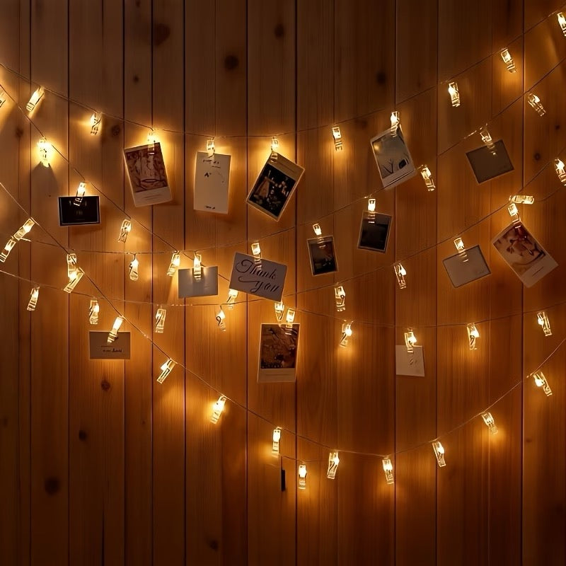 ✨ Guirlande lumineuse à photos – 40 LED &amp; 40 mini pinces ✨