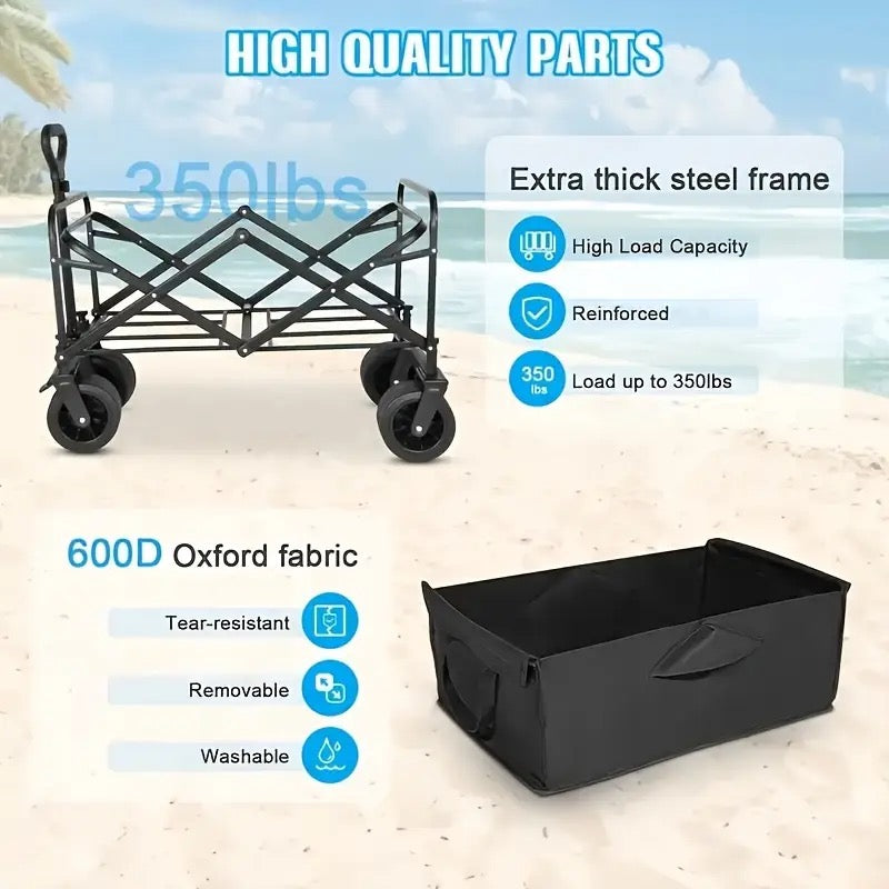 Grand Chariot de Jardin Tout-Terrain Pliable