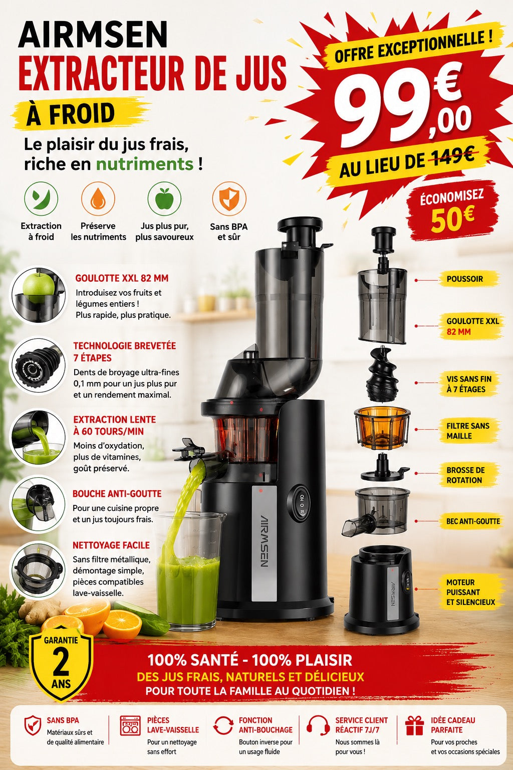 Extracteur de jus lent