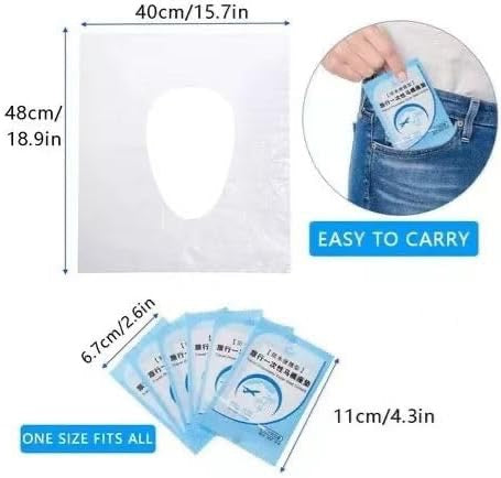 🚻 Housses de siège de toilette jetables – Lot de 50 protections individuelles imperméables