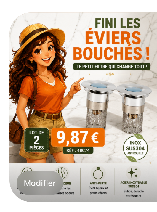 Bonde à évier. lot de 2 avec filtre