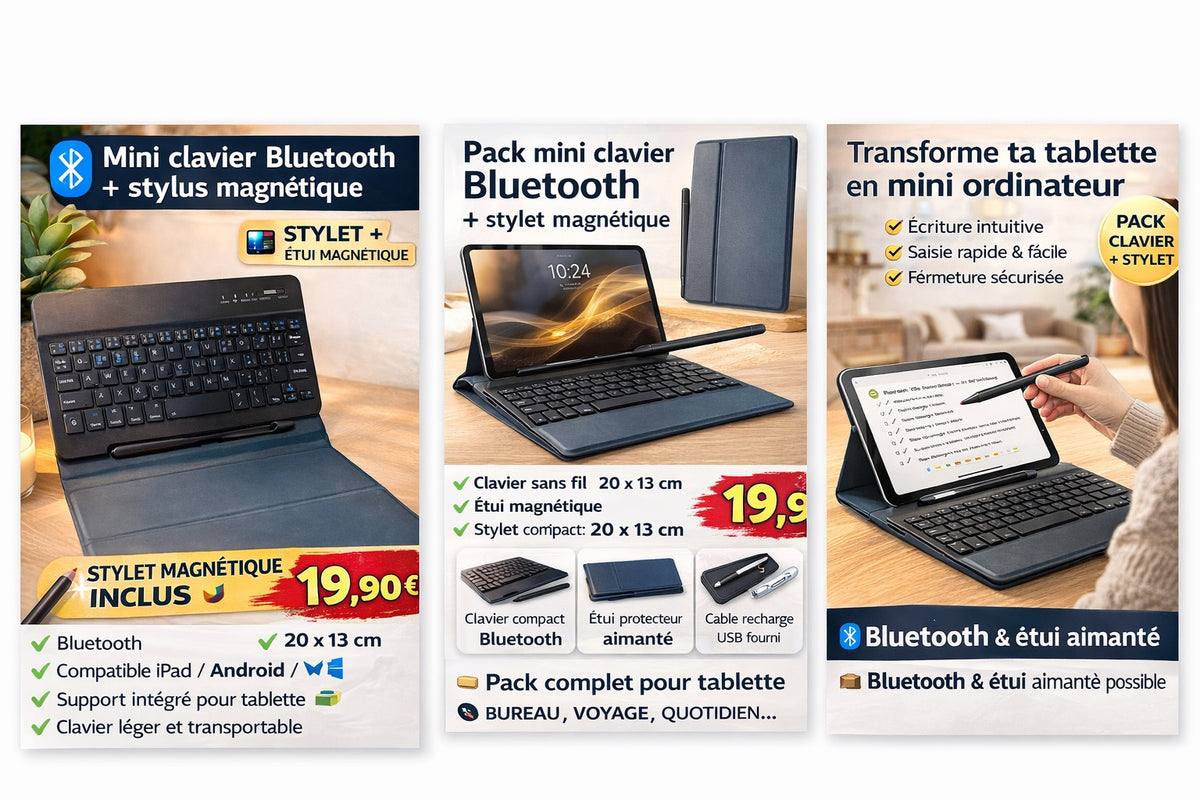Mini Clavier Bluetooth + Stylet Magnétique