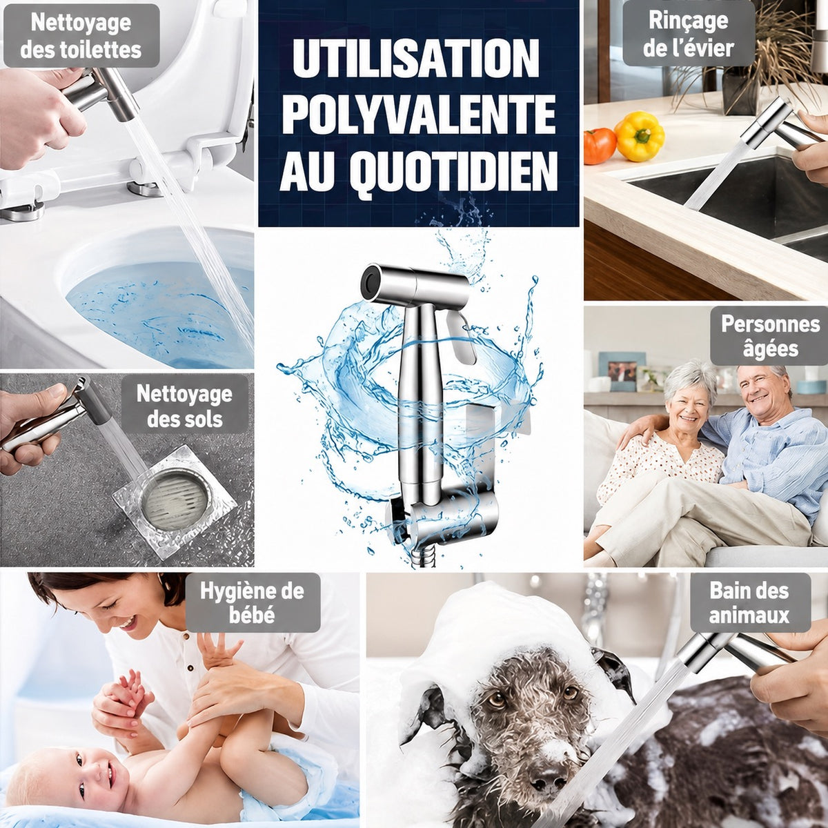 ✨ KIT DOUCHETTE WC / DOUCHE HAUTE PRESSION EN ACIER INOXYDABLE ✨