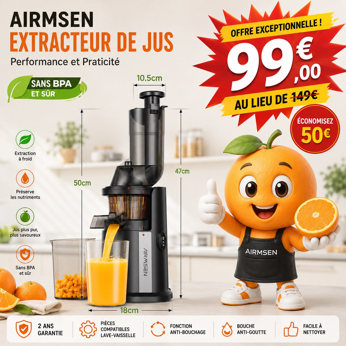 Extracteur de jus lent