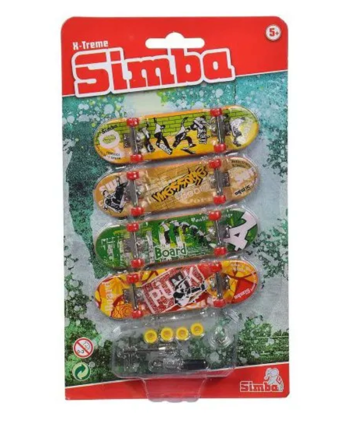 Coffret de 4 mini-skates à doigts Simba X-Treme – 90 mm