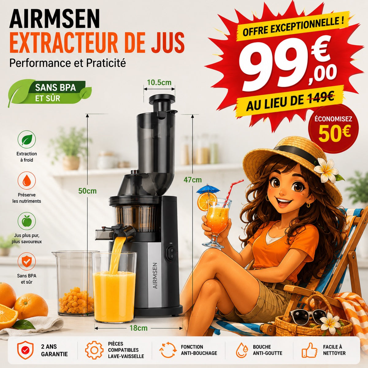 Extracteur de jus lent
