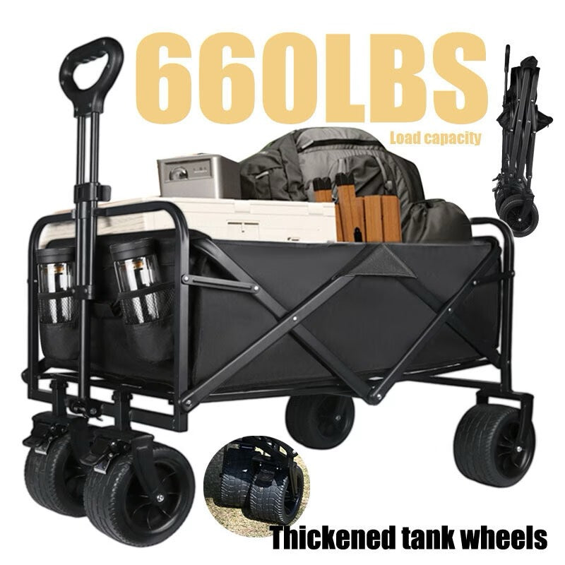 Grand Chariot de Jardin Tout-Terrain Pliable