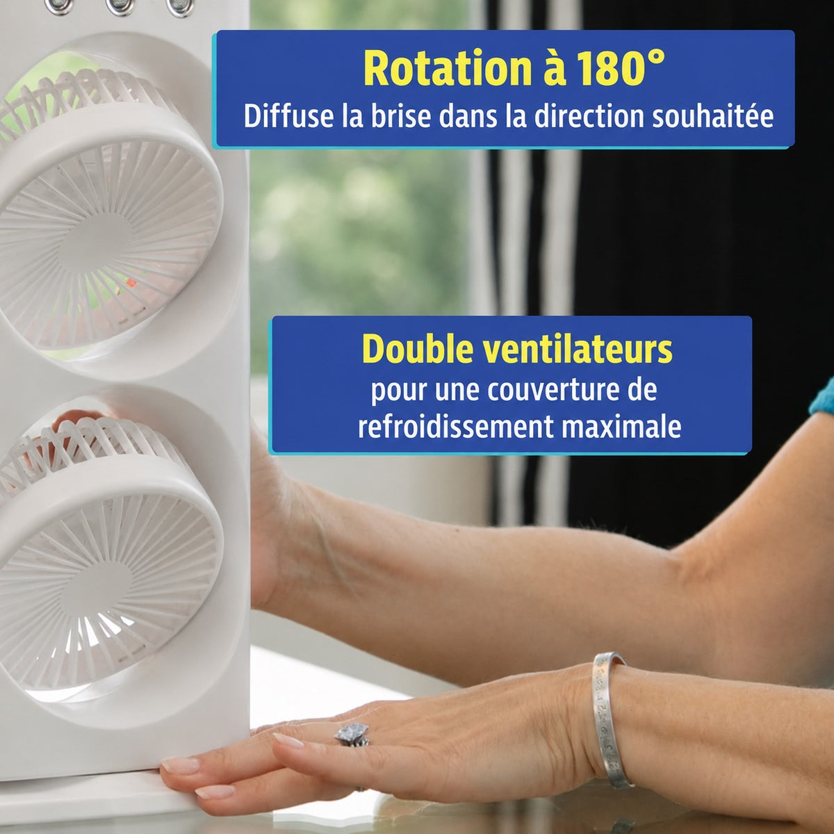 VENTILATEUR BRUMISATEUR DOUBLE TURBINE USB