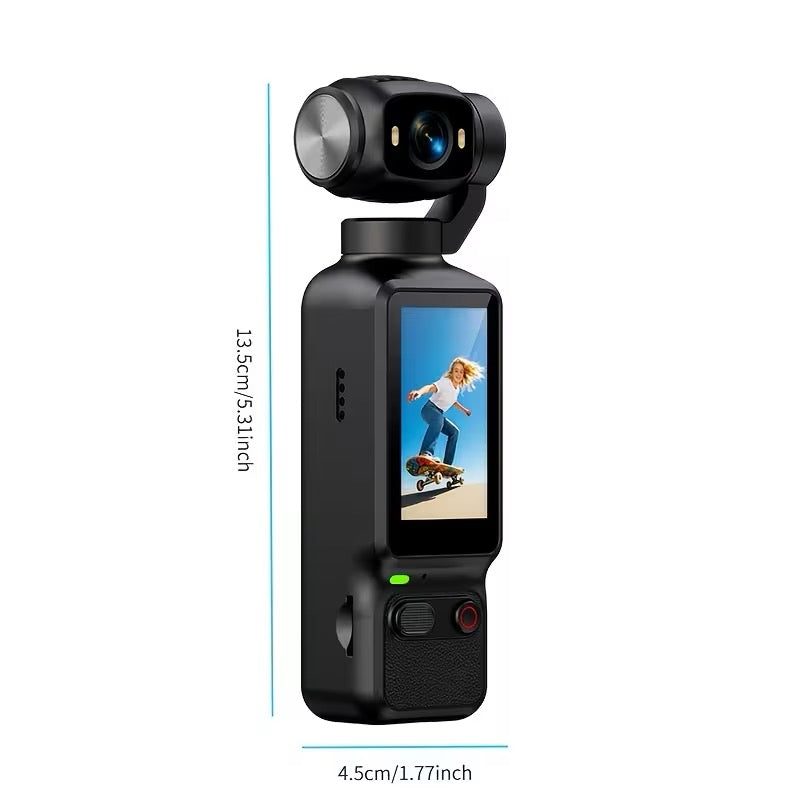 📹 CAMÉRA DE POCHE 4K – OBJECTIF ROTATIF 180°/90° – ÉCRAN HD – ULTRA COMPACTE
