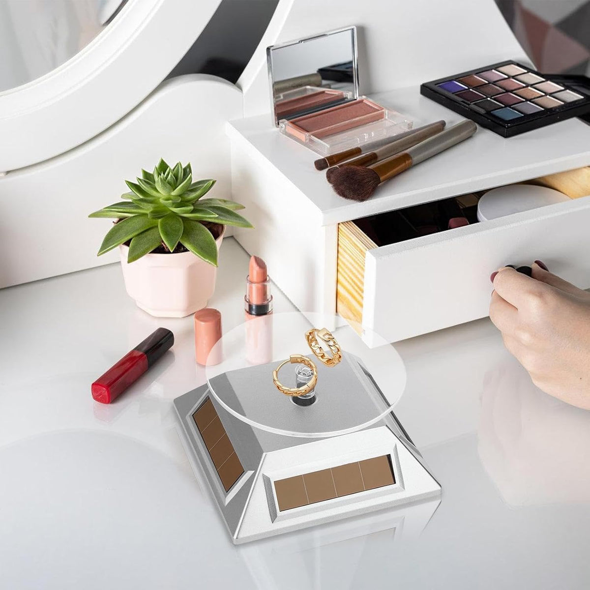 ✨ PRÉSENTOIR ROTATIF 360° – SOLAIRE & AUTOMATIQUE ✨