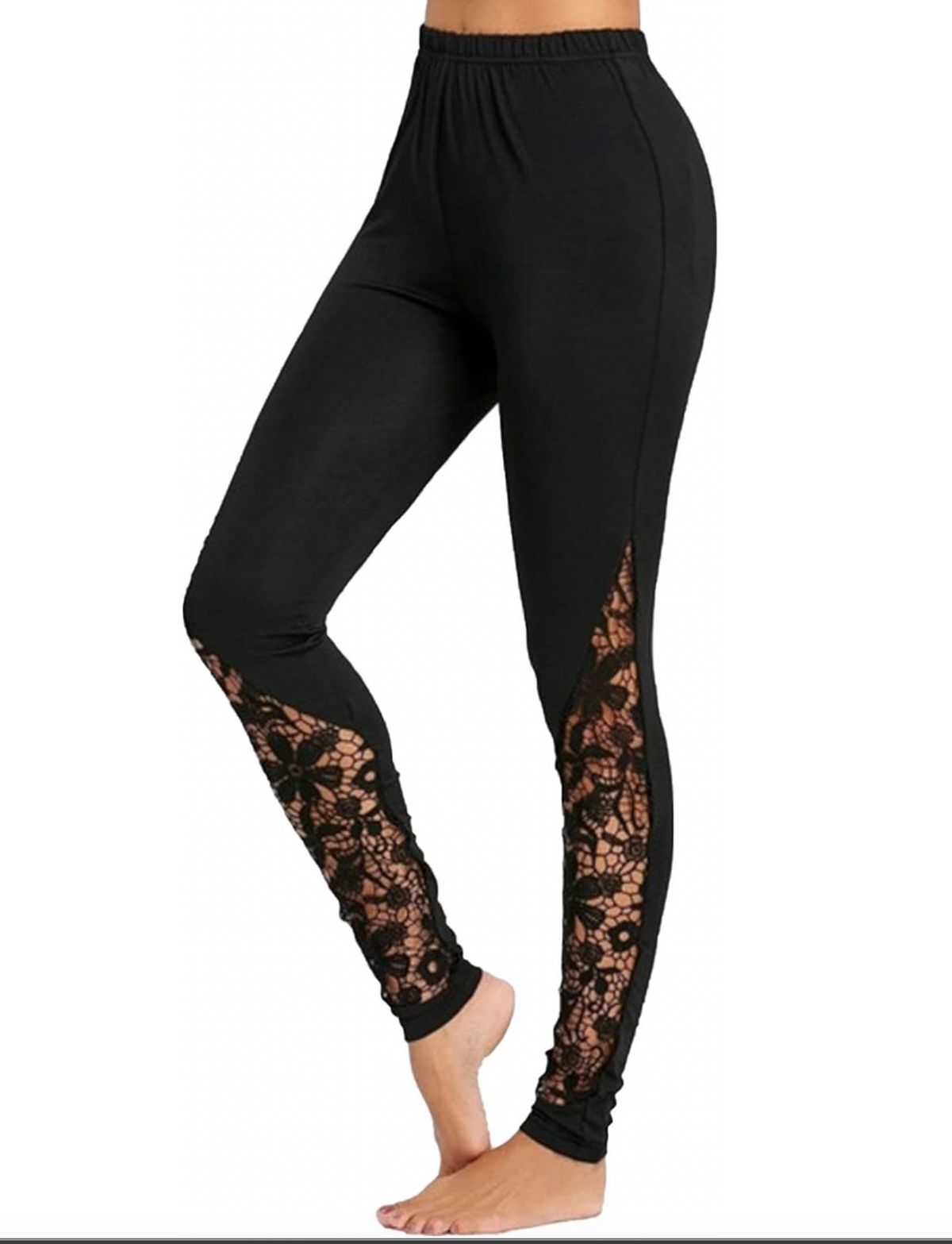 ✨ LEGGING NOIR AJOURÉ DENTELLE – ÉLÉGANCE & CONFORT ✨