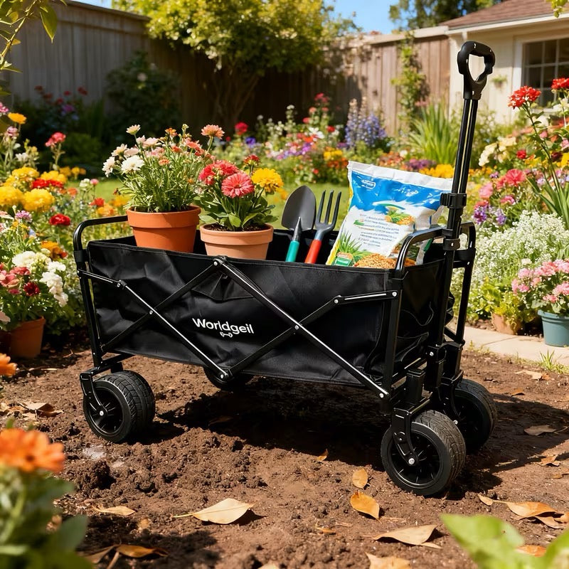 Grand Chariot de Jardin Tout-Terrain Pliable