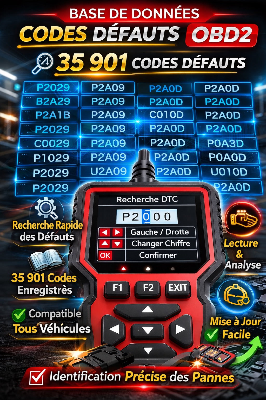 🔧 🚗 Auto-Diagnosescanner OBD2 V519 – Mehrmarken – Farbdisplay