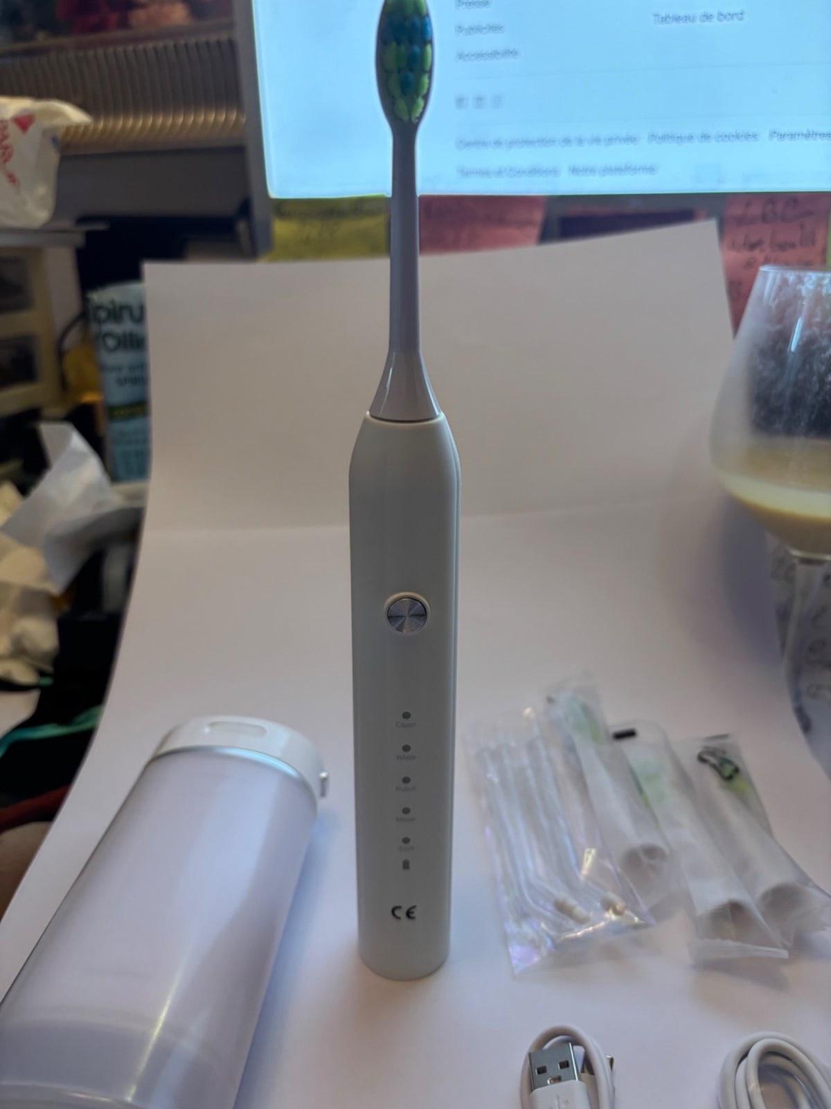 Kit hydropulseur + brosse électrique – nettoyage dentaire pro – neuf