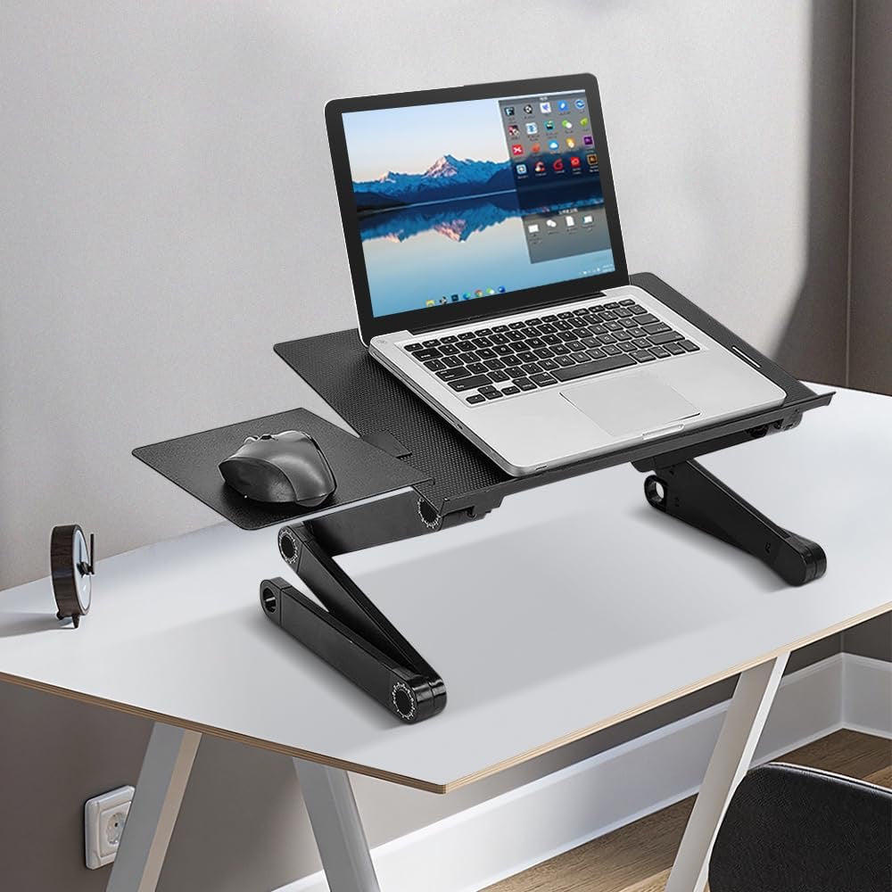 💻 TABLE ORDINATEUR PLIABLE 360° – RÉGLABLE MULTI-USAGES