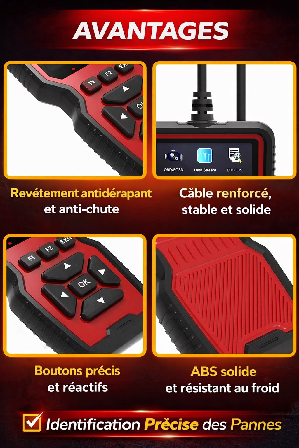 🔧 🚗 Auto-Diagnosescanner OBD2 V519 – Mehrmarken – Farbdisplay