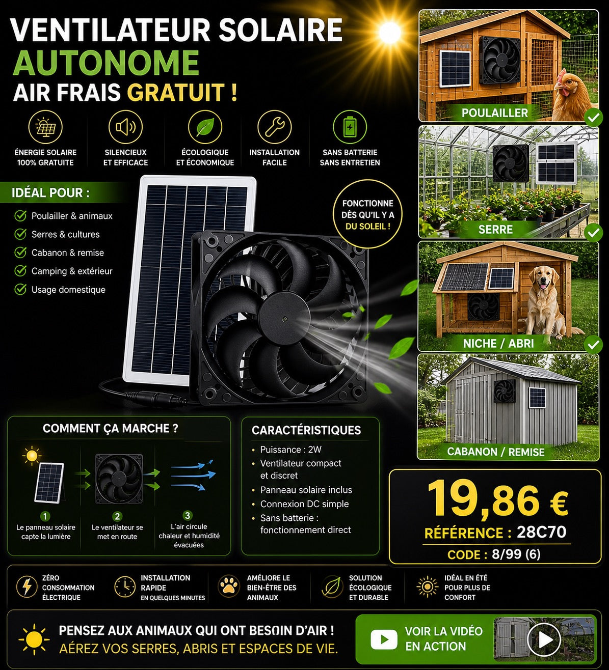 VENTILATEUR SOLAIRE AUTONOME