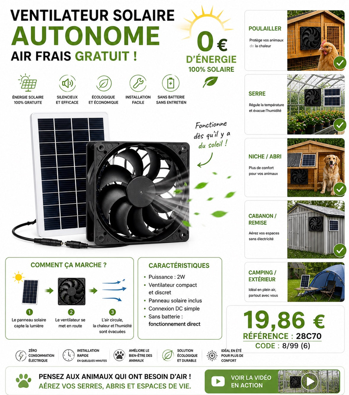 VENTILATEUR SOLAIRE AUTONOME