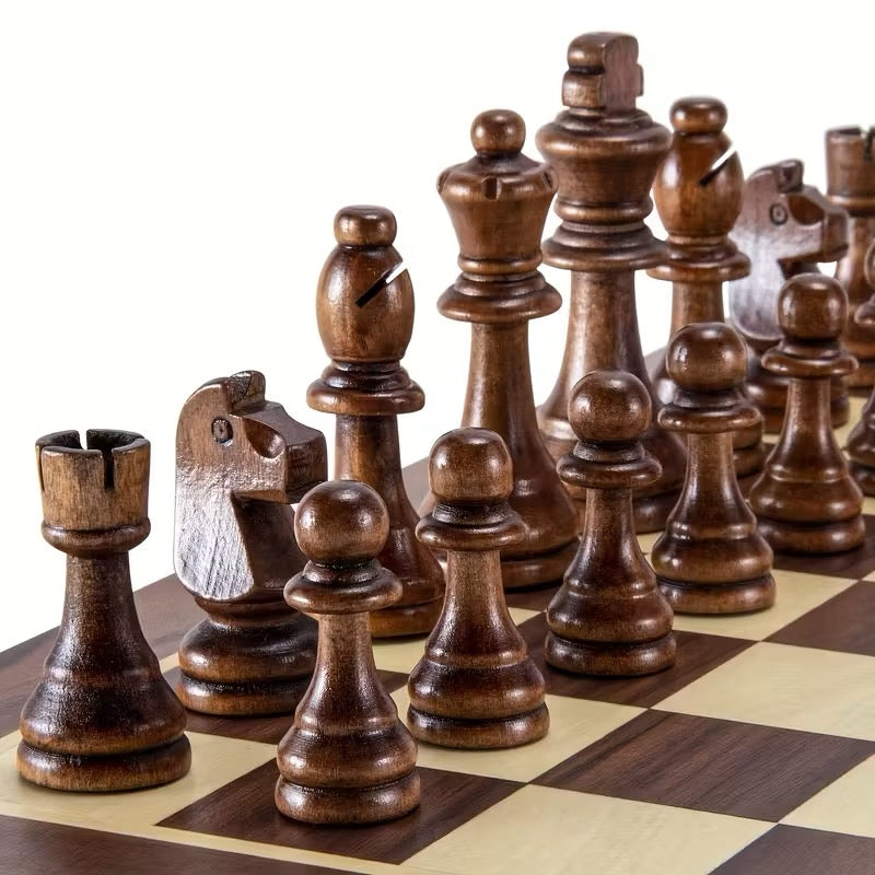 ÉCHECS EN BOIS MASSIF – STYLE STAUNTON CLASSIQUE