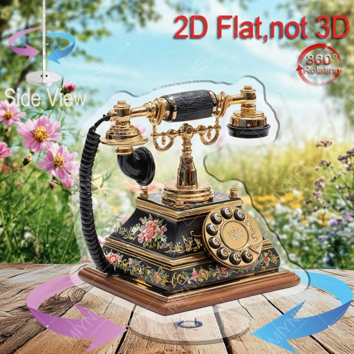 PRÉSENTOIR TÉLÉPHONE VINTAGE ROTATIF 360°